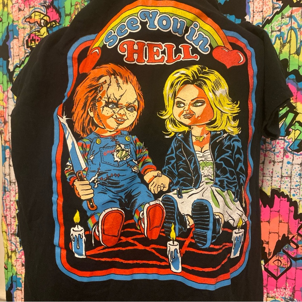 Chucky and TiffanyShort Sleeve Graphic Tee